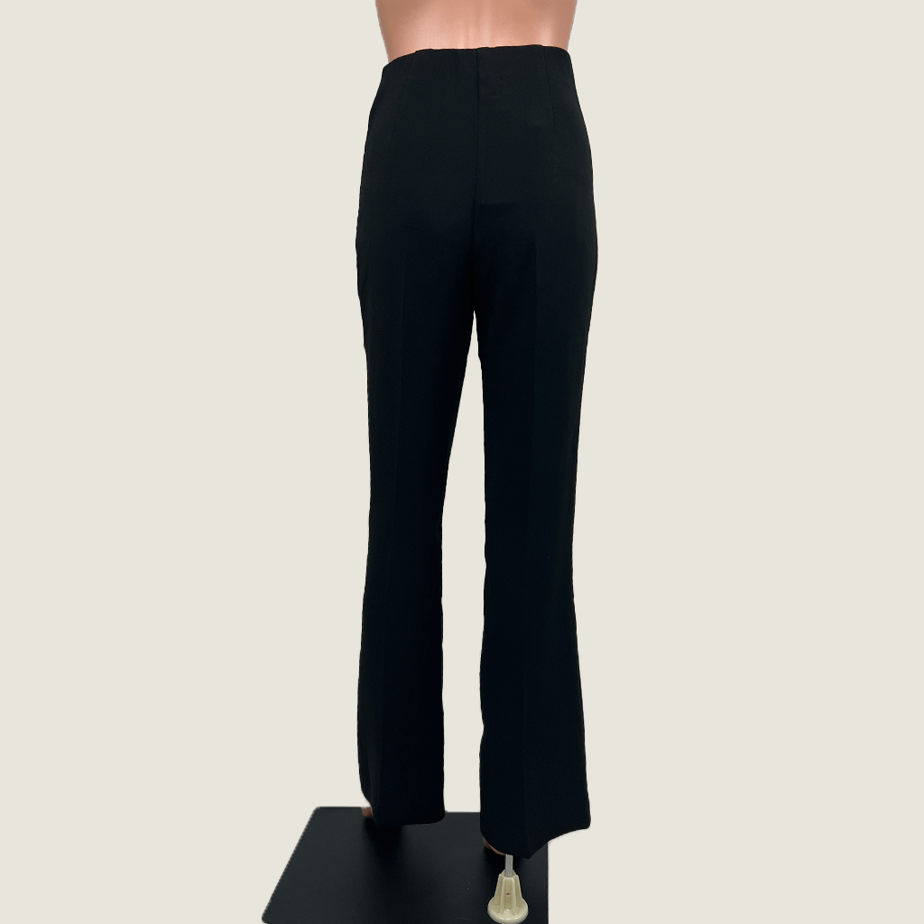 Dissh Black Crepe Flare Pants Back