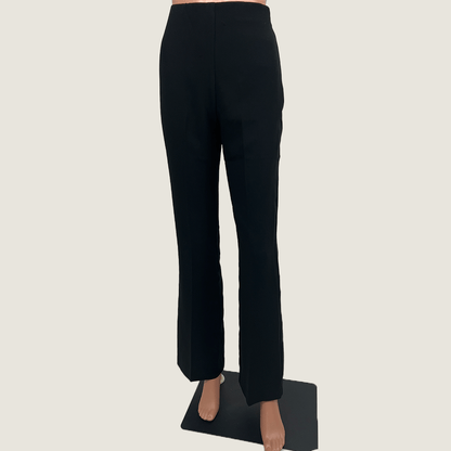 Dissh Black Crepe Flare Pants Front