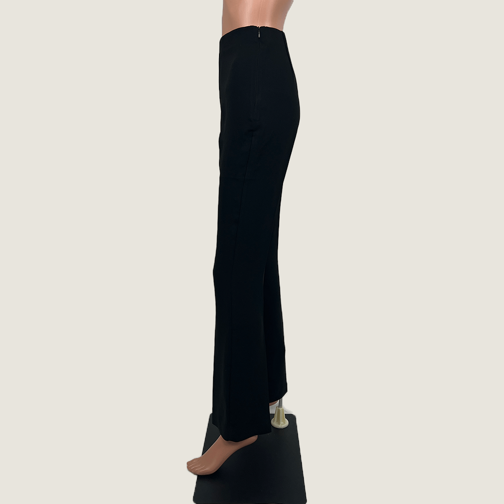 Dissh Black Crepe Flare Pants Side