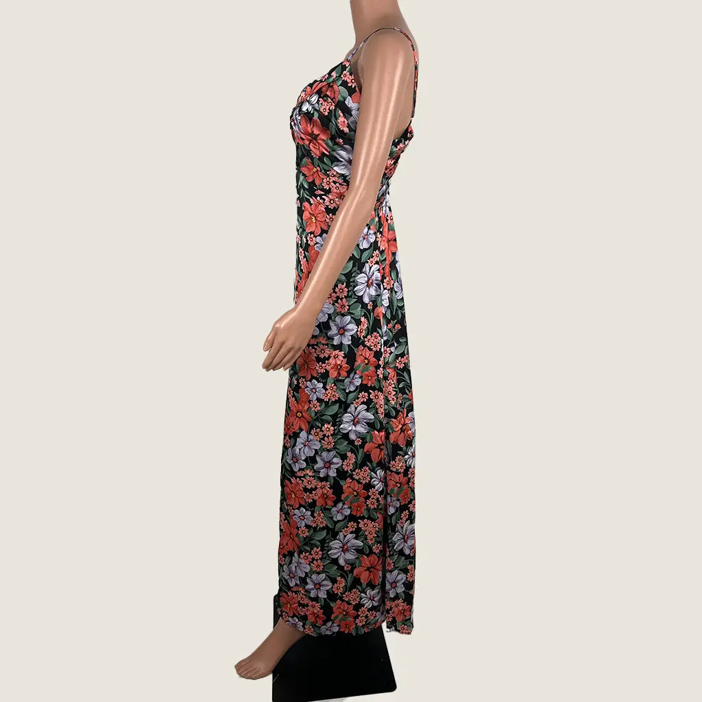 Side View of the Divine Avenue Maxi Floral Dress