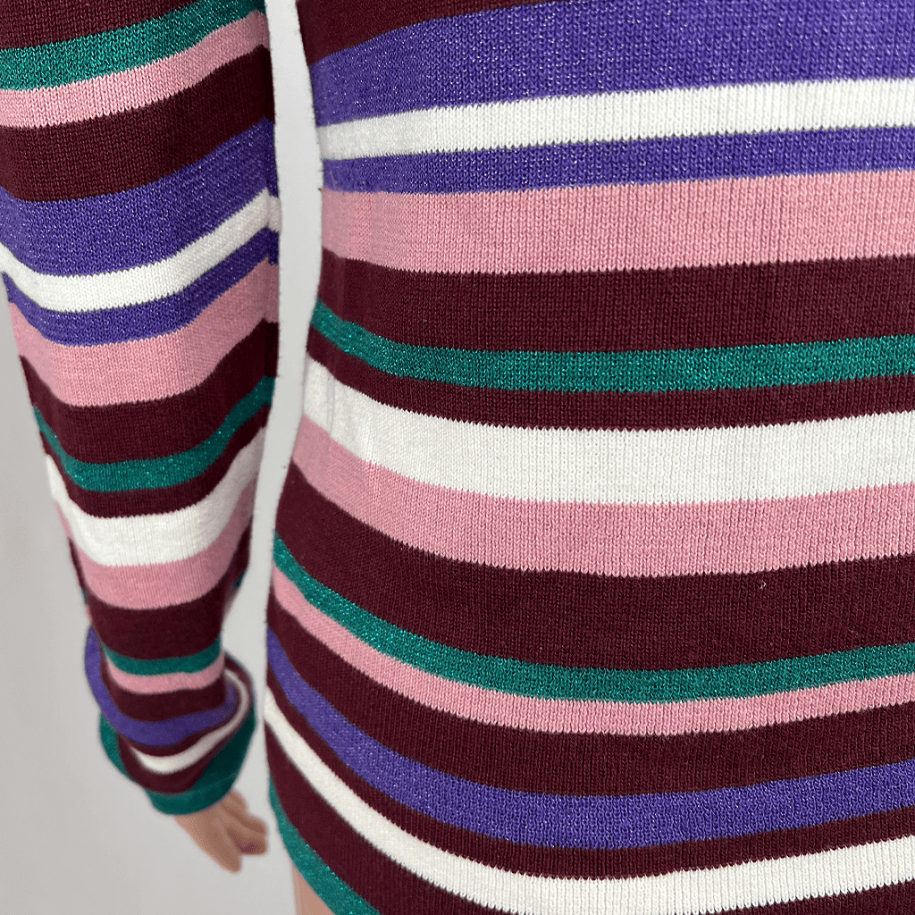Back detail of a Dotti Striped Knit Long Sleeve Jumper 