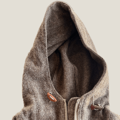 Eddie Bauer Brown Fleece Hoodie Detail