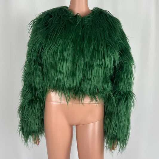 Eilly Bazar Short Faux Fur Jacket Large