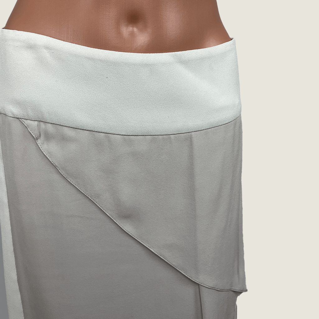 Emporio Armani Silk Blend Drape Midi Skirt Waist