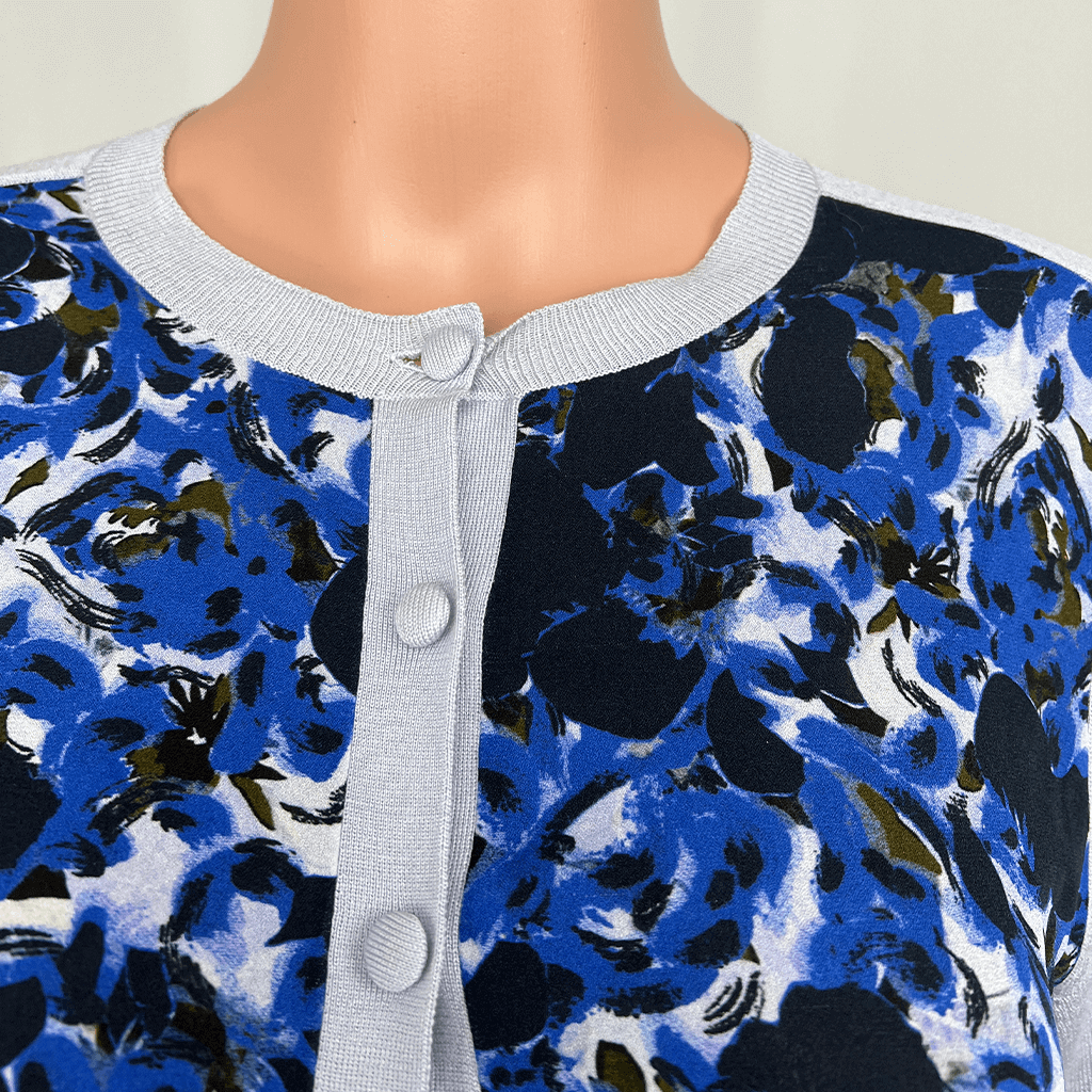 Erdem Silk And Crepe Cardigan Collar Detail