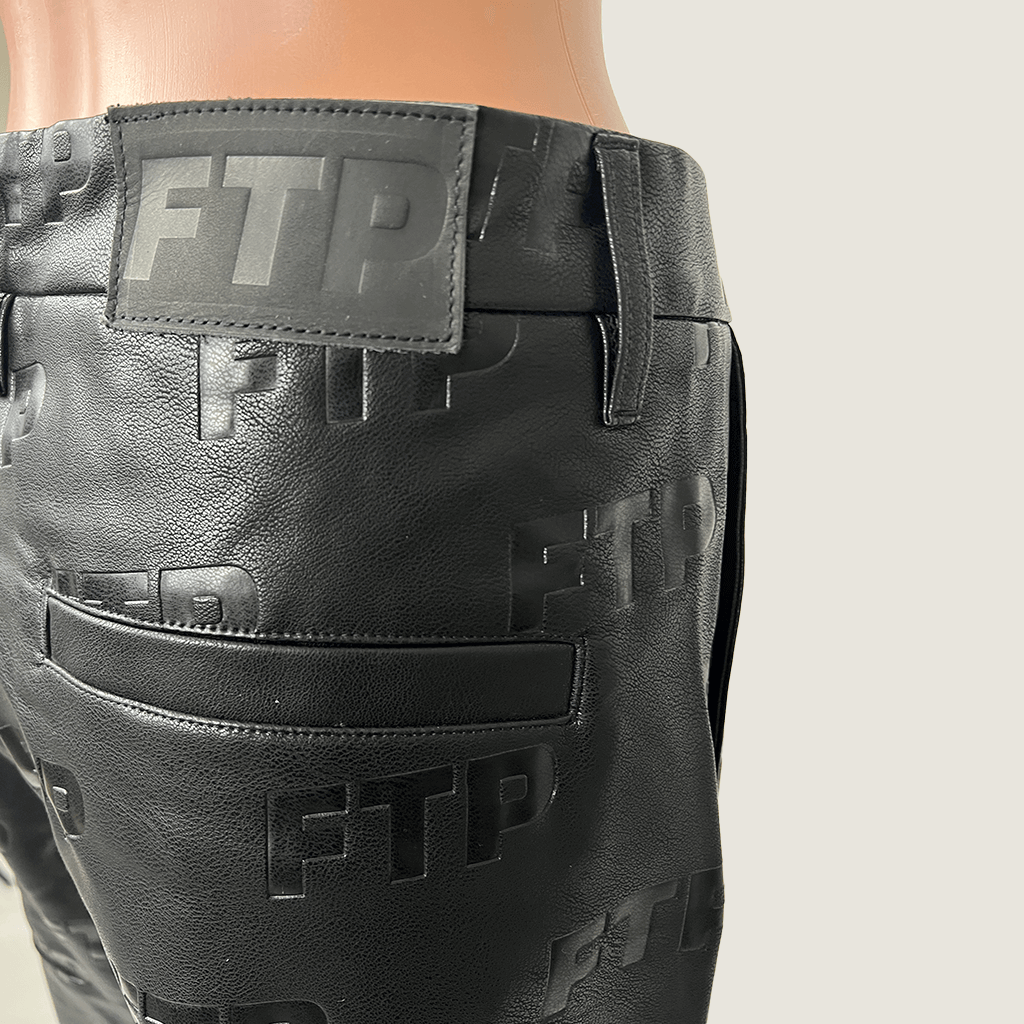 FTP All Over Print Faux Leather Pants Side Pocket