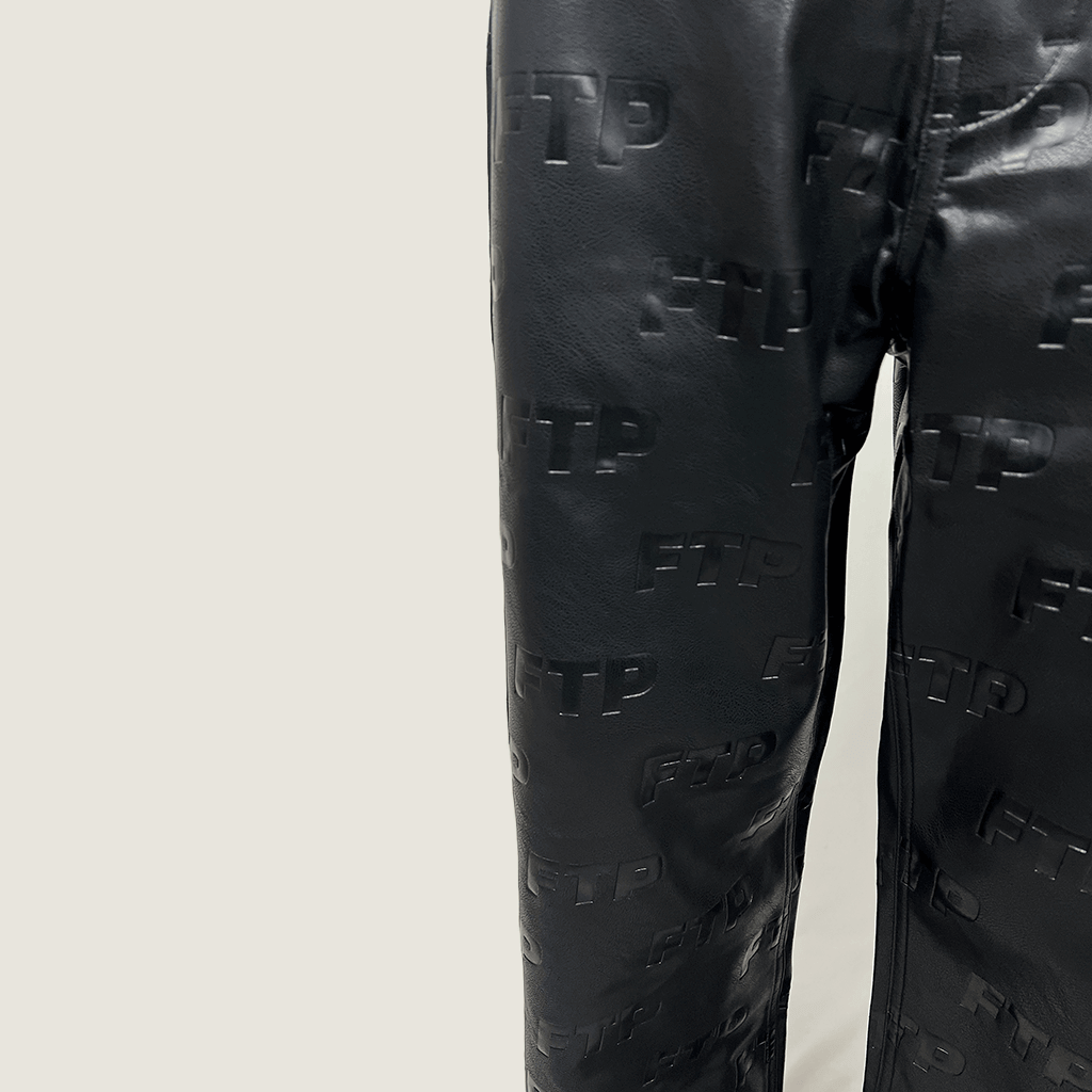 FTP All Over Print Faux Leather Pants Leg Detail