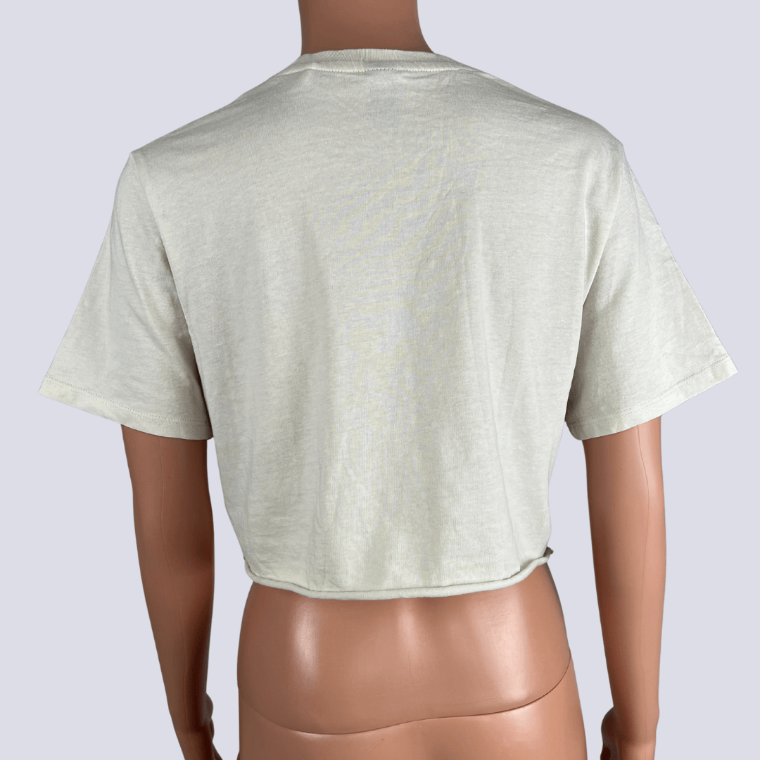 Back view of the Factories crop top