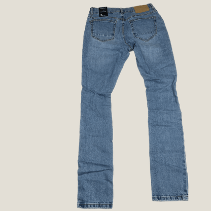 Mens Factorie Skinny Leg Fit Blue Denim Jeans Back