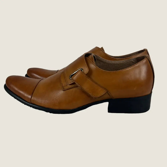 Side View of the Fagela Monk Men's Single Strap Dress Shoe