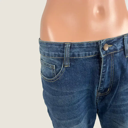 Front Detail View of the Fashion Dark Blue Women's Jean