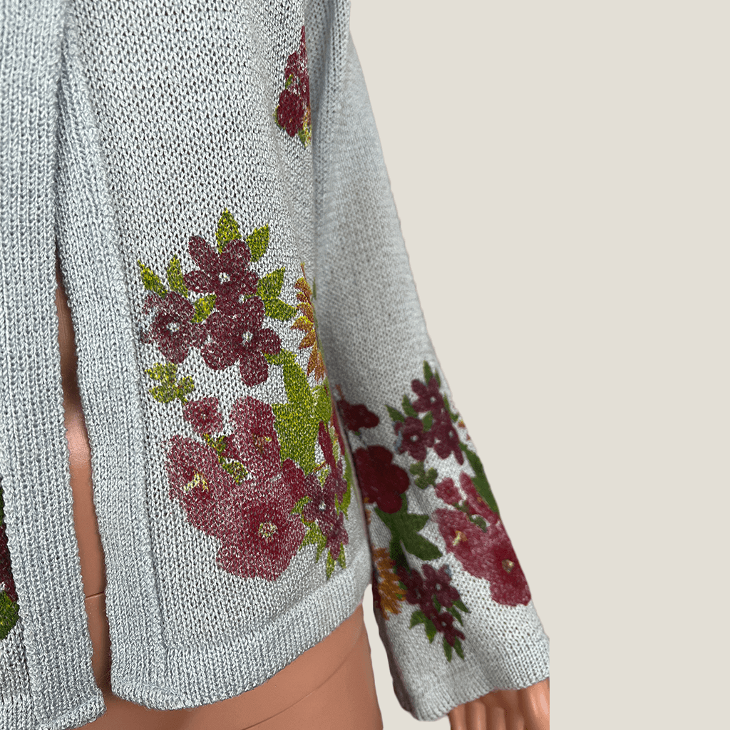 Floral Print Cardigan Sleeve Detail