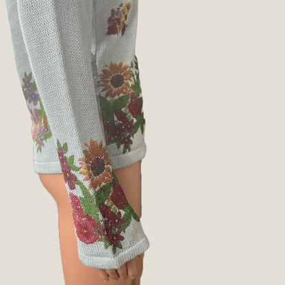 Floral Print Cardigan Side Sleeve Detail