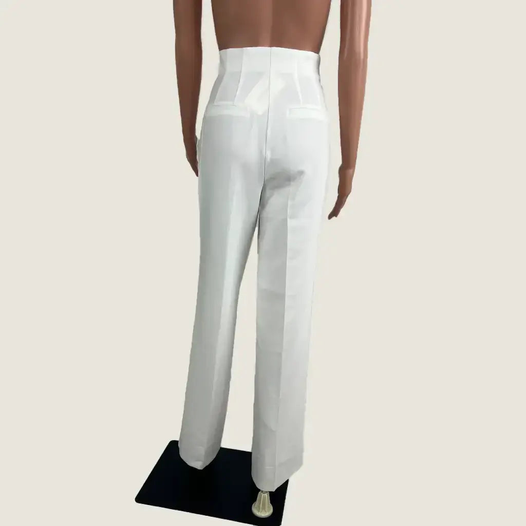 Back View of the Forcast Nalani Pin Tuck Trousers