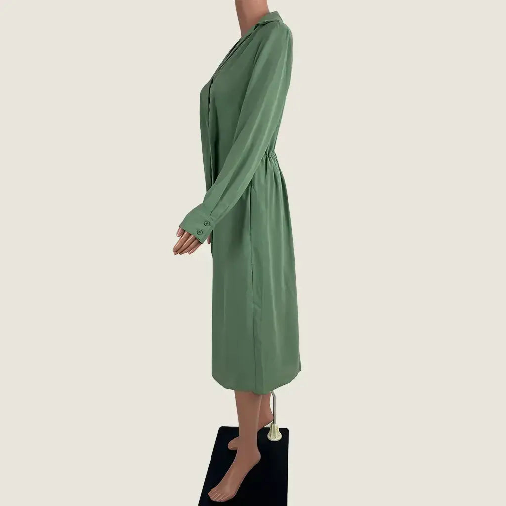 Side View of the Forcast Elaine Twisted Tie Front Dress