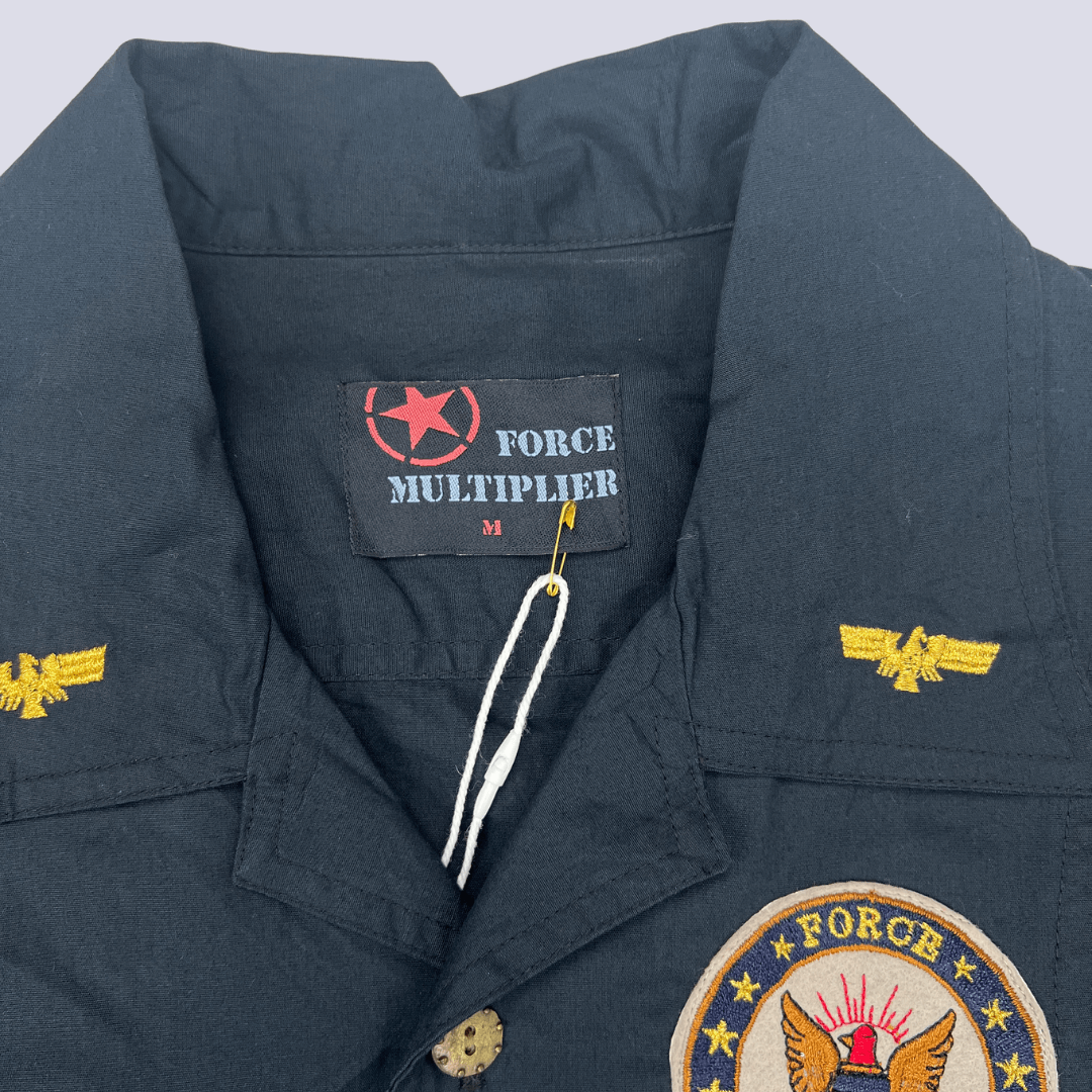 Front collar detail view of the Force Multiplier Military Shirt