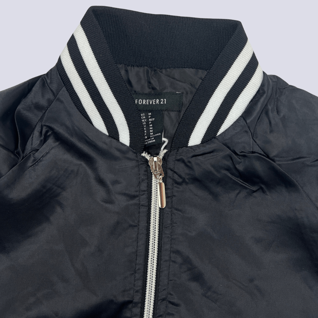 Front collar view of the Forever New 21 Black Jacket