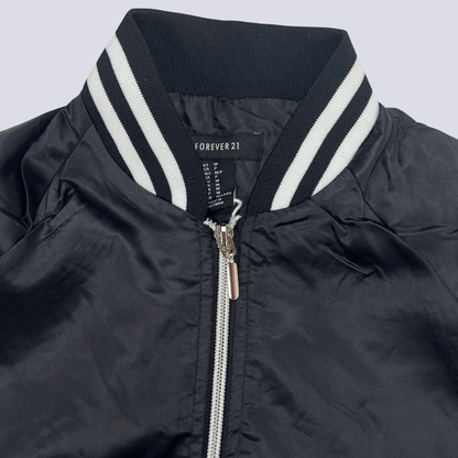 Front collar view of the Forever New 21 Black Jacket