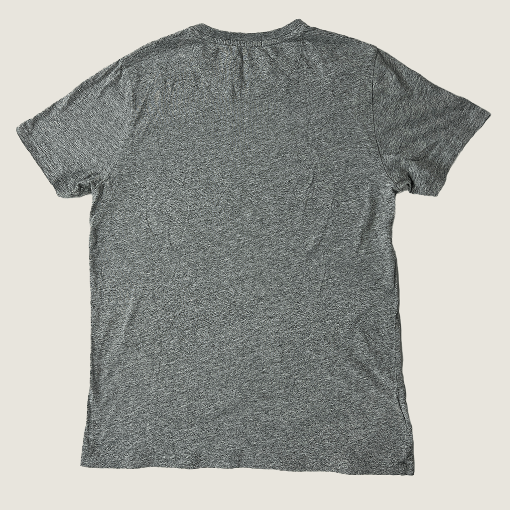 Back view of The Fred Perry Men's Grey Logo T-Shirt