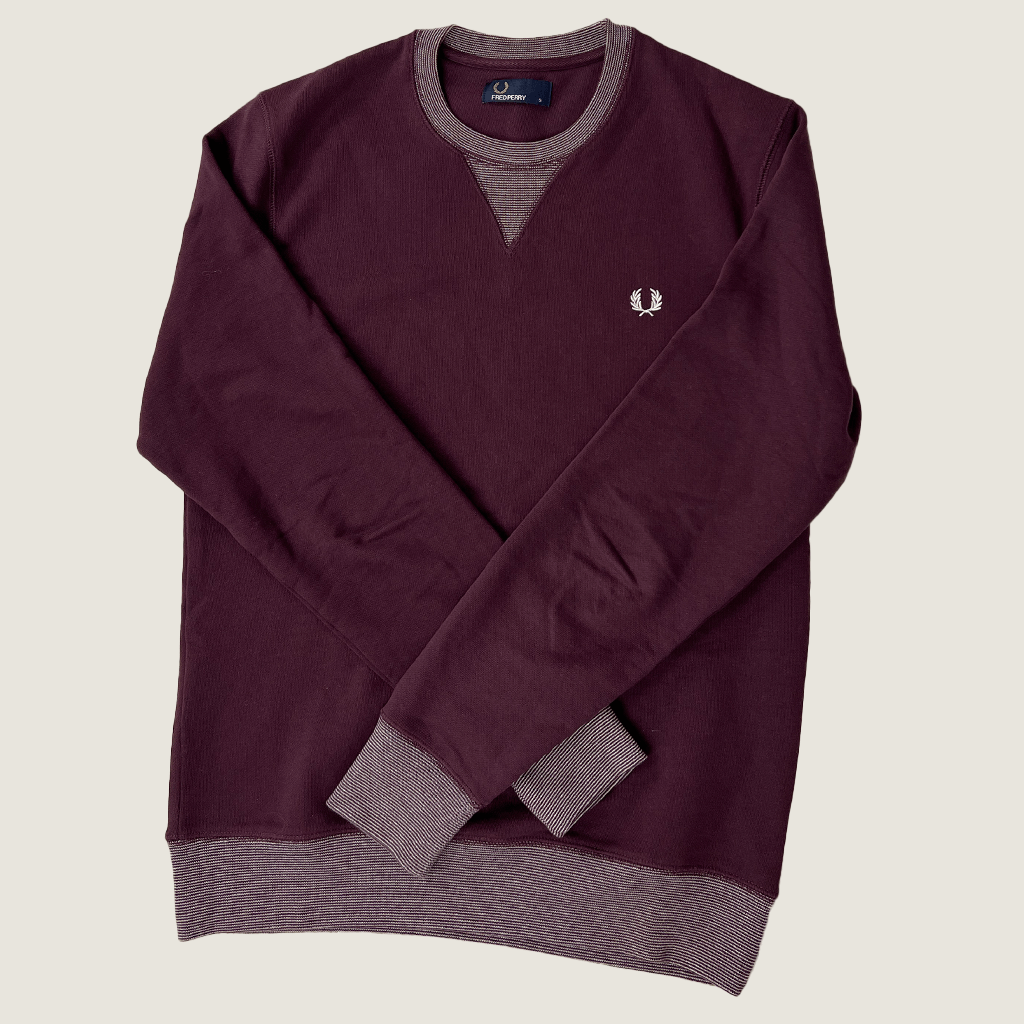 Front View Of The Fred Perry Mens Long Sleeve Sweater