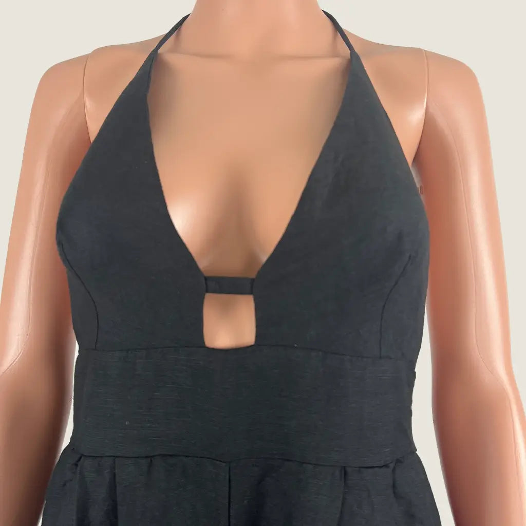 Front Detail View of the Free People Sleeveless Jumpsuit