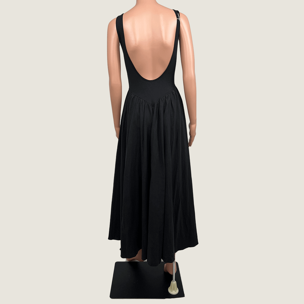 Free People Black Maxi Sleeveless Dress Back