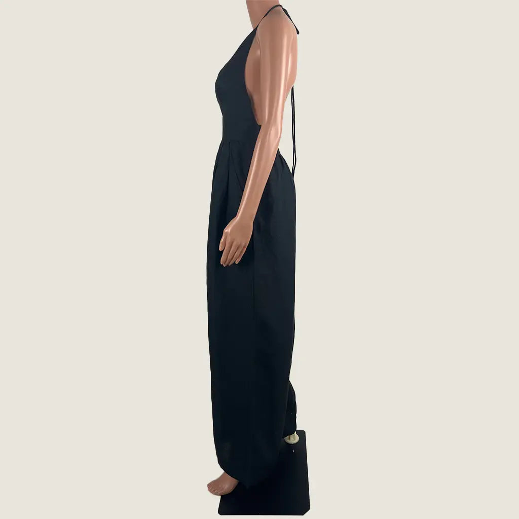 Side View of the Free People Sleeveless Jumpsuit