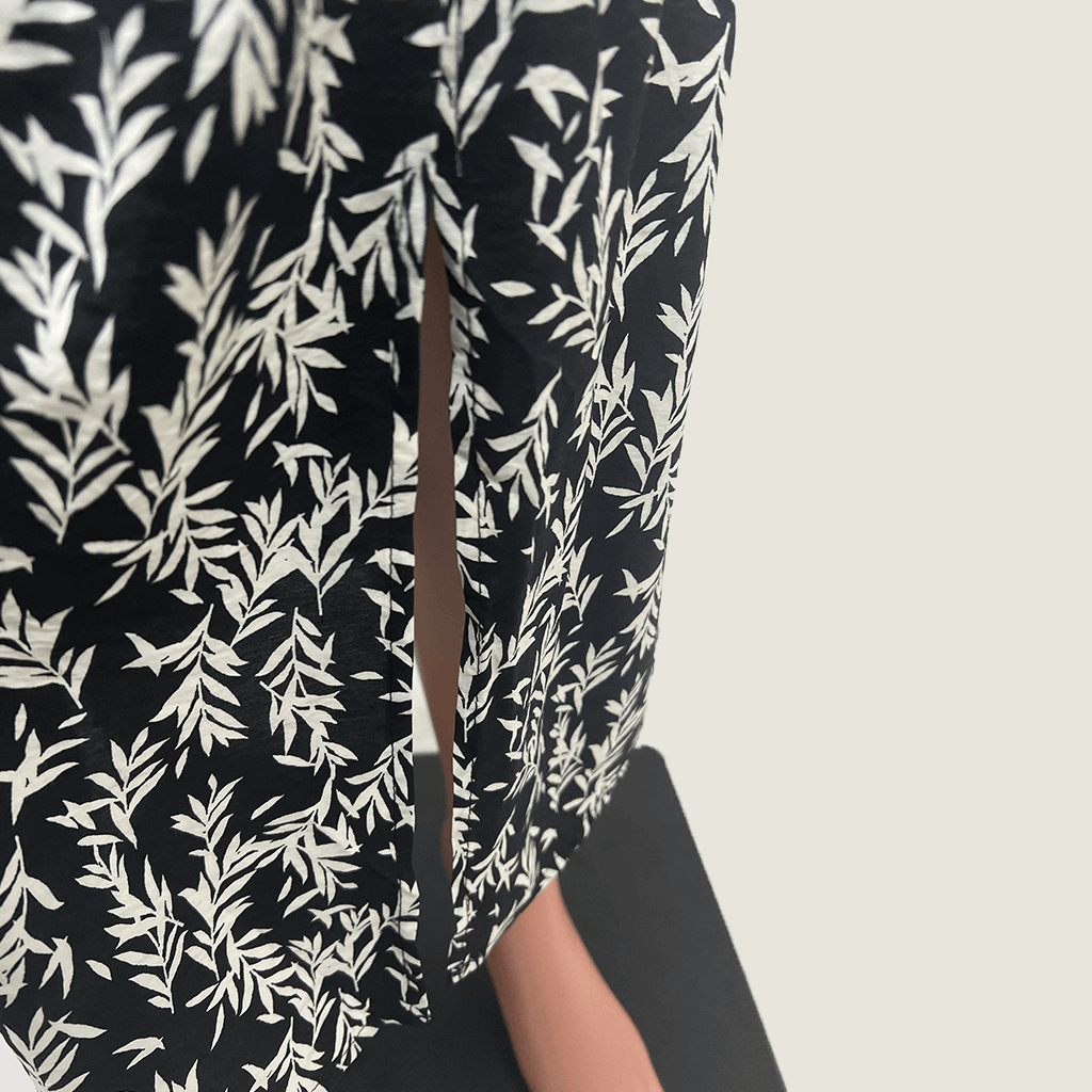 French Connection Sweetheart Midi Dress Hem Split Detail