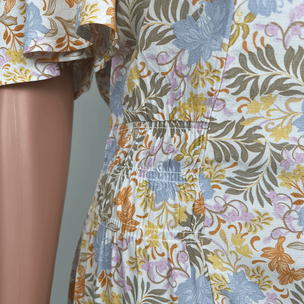 French Connection Flutter Sleeve Tea Mini Dress Waist Detail