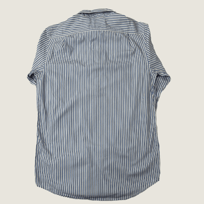 Men's Blue And White Striped Shirt Back