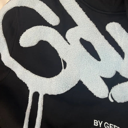 Geedup Co Handstyle Hoodie | Black/Baby Blue | XXL