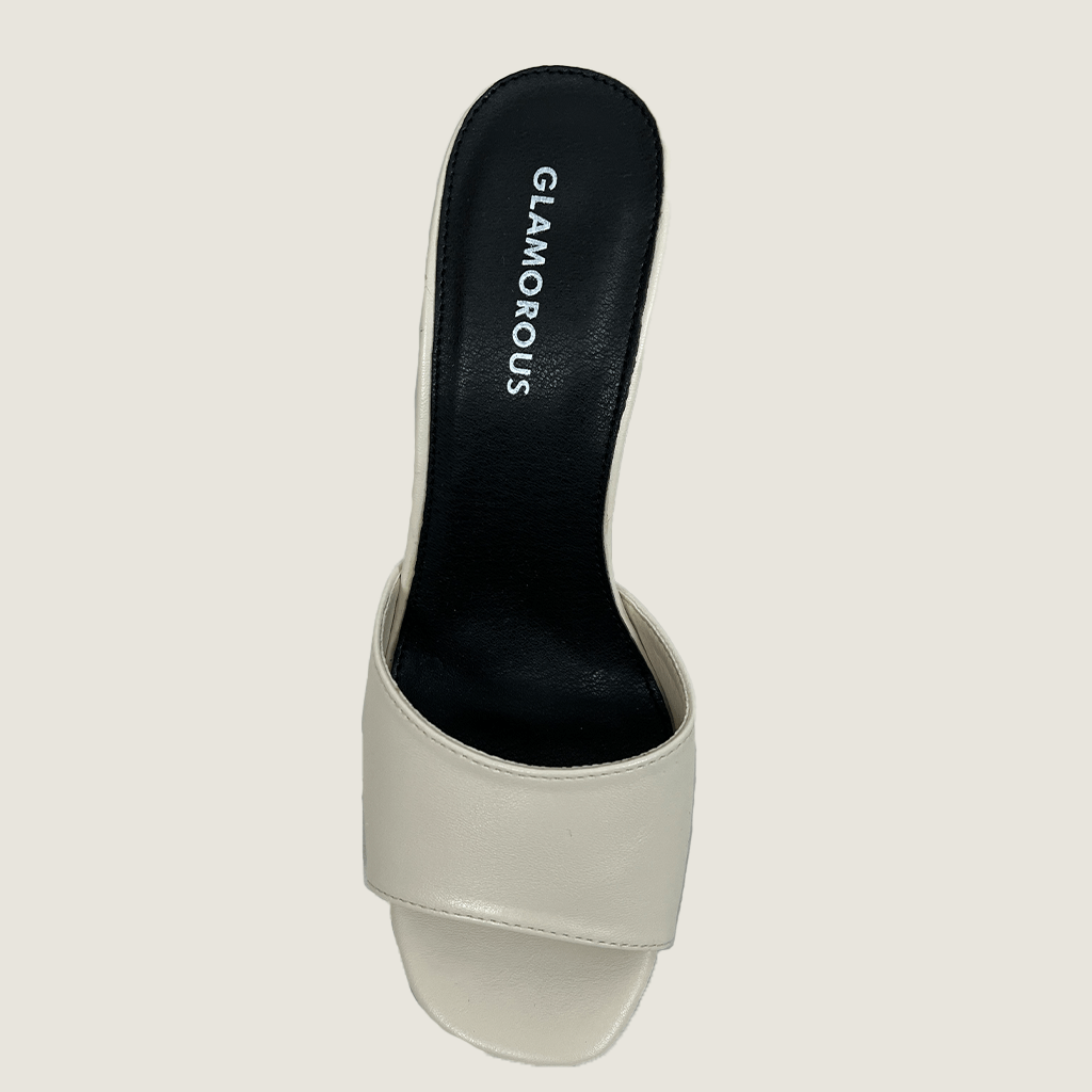 Glamorous Cream High Heel Slip On Sandle Single