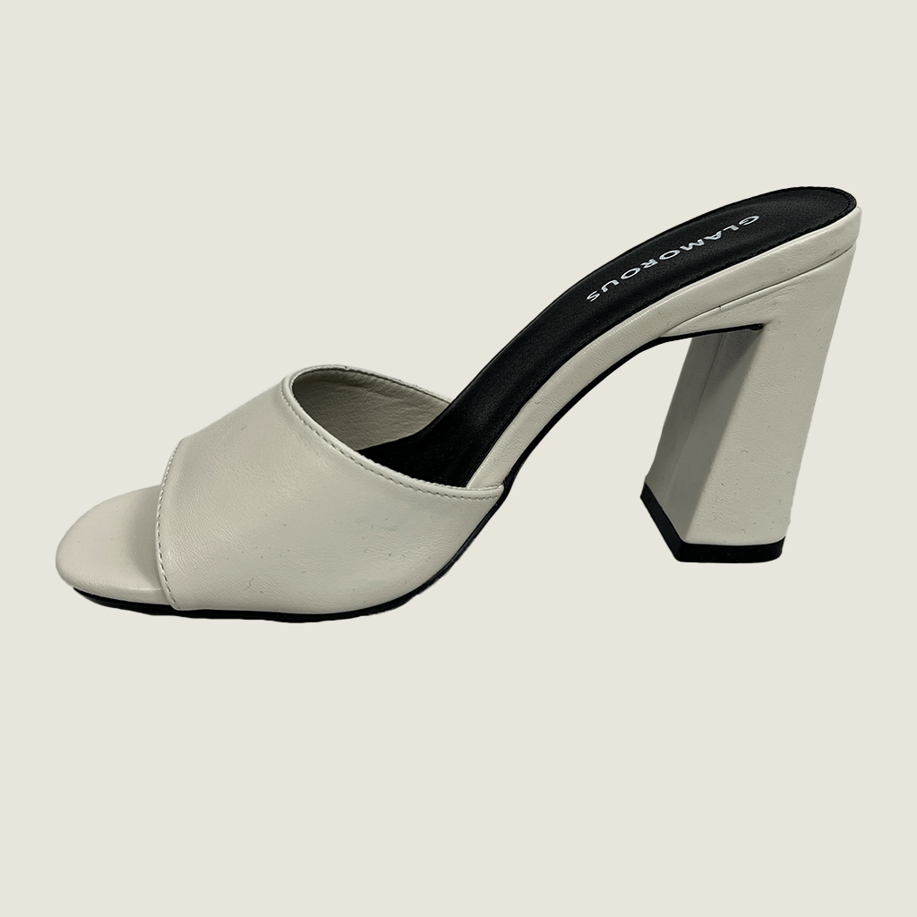 Glamorous Cream High Heel Slip On Sandle Single