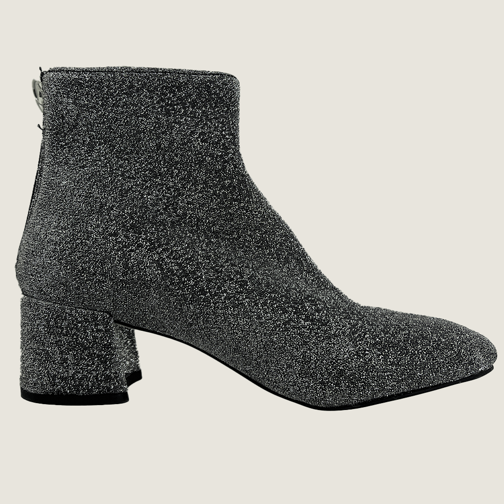 Glasson Silver Glitter Ankle Boots Single