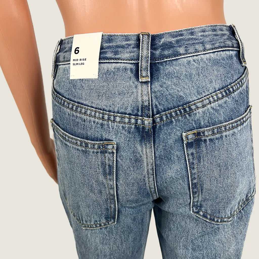 Back Detail View of the Glassons Riley Vintage Wash Mid Rise Jean