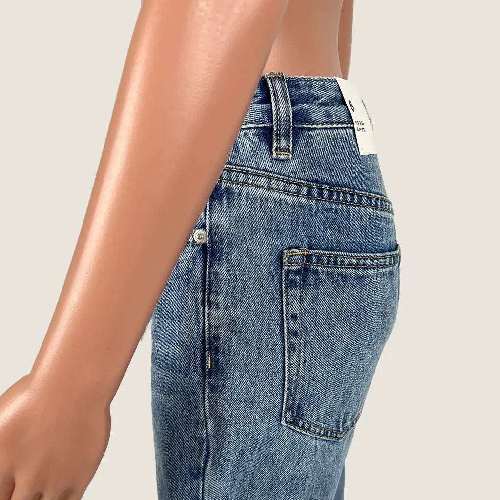 Side Detail View of the Glassons Riley Vintage Wash Mid Rise Jean