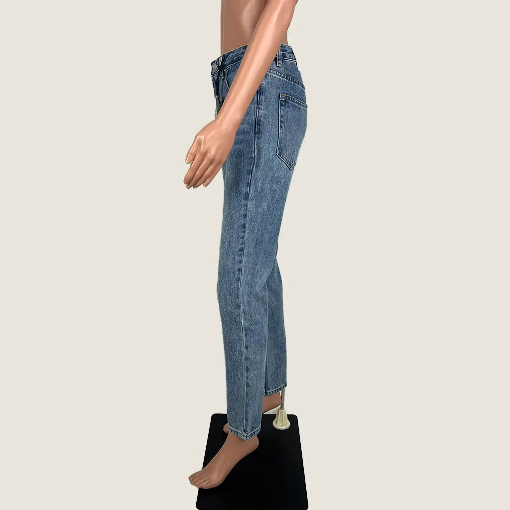 Side View of the Glassons Riley Vintage Wash Mid Rise Jean