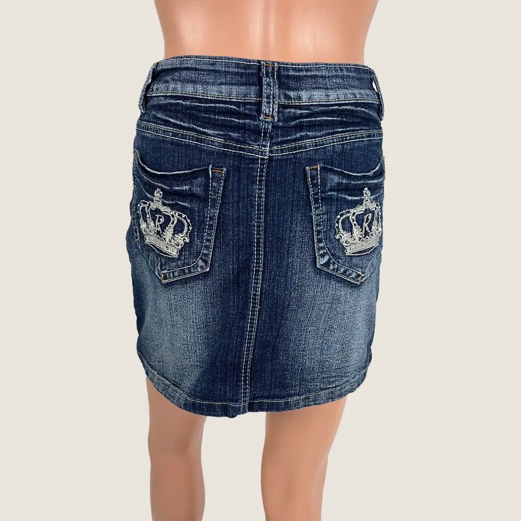 Back View of the Grase Jeans Denim Mini Skirt