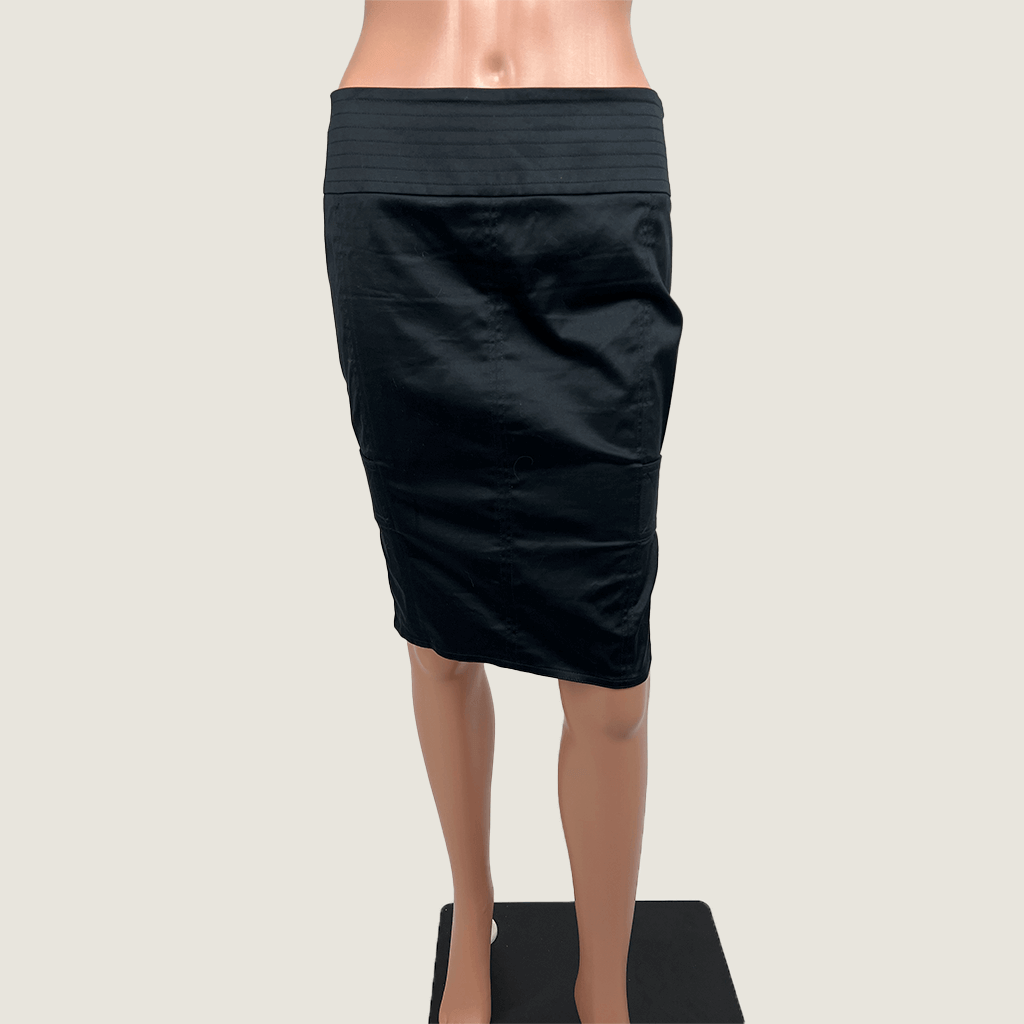 Gucci Black Midi Pencil Skirt Front
