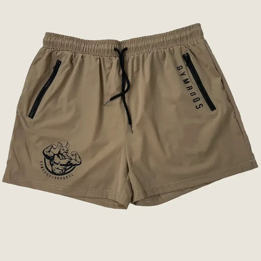 Front View of Roo Men's Shorts Khaki