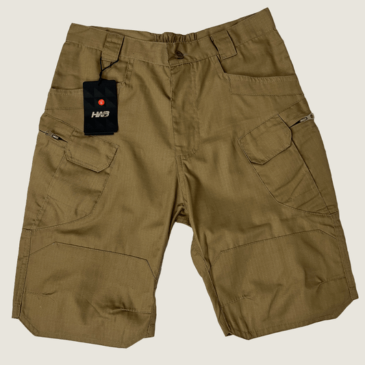 Front view of the HWB men's khaki cargo short