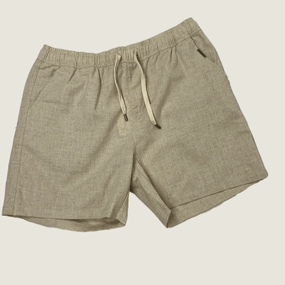 Harvard Front 'Who's He' Linen Shorts Beige  Front