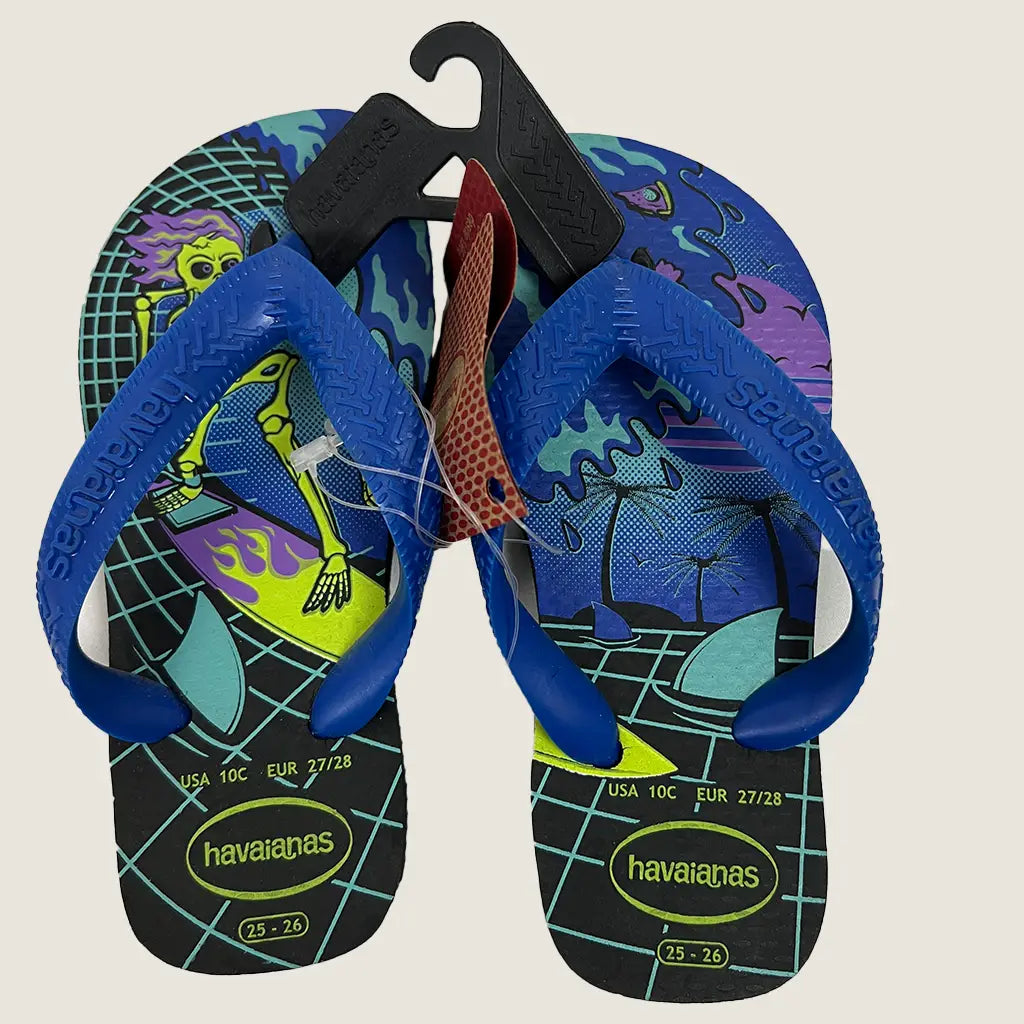 Front View of the Havaianas Baby Flip Flops with Skeleton Design