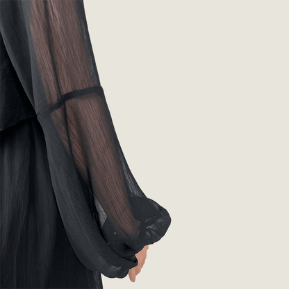 Here Comes The Sun Sheer Black Jumpsuit Sleeve