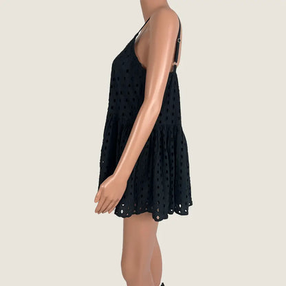 Side View of Holiday Balandra Sleeveless Top in Black