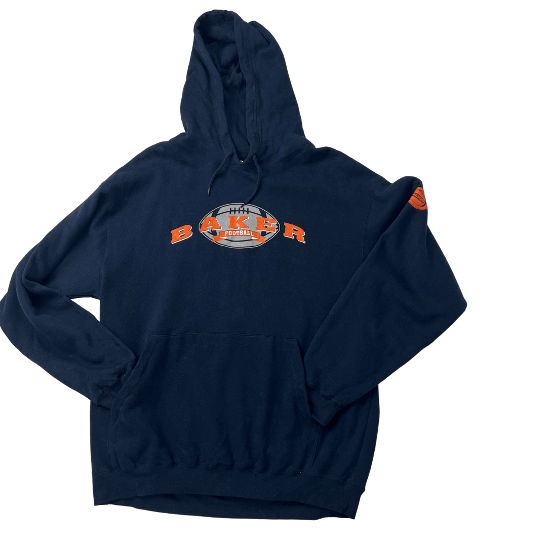 Front view of the Baker Football Hoodie