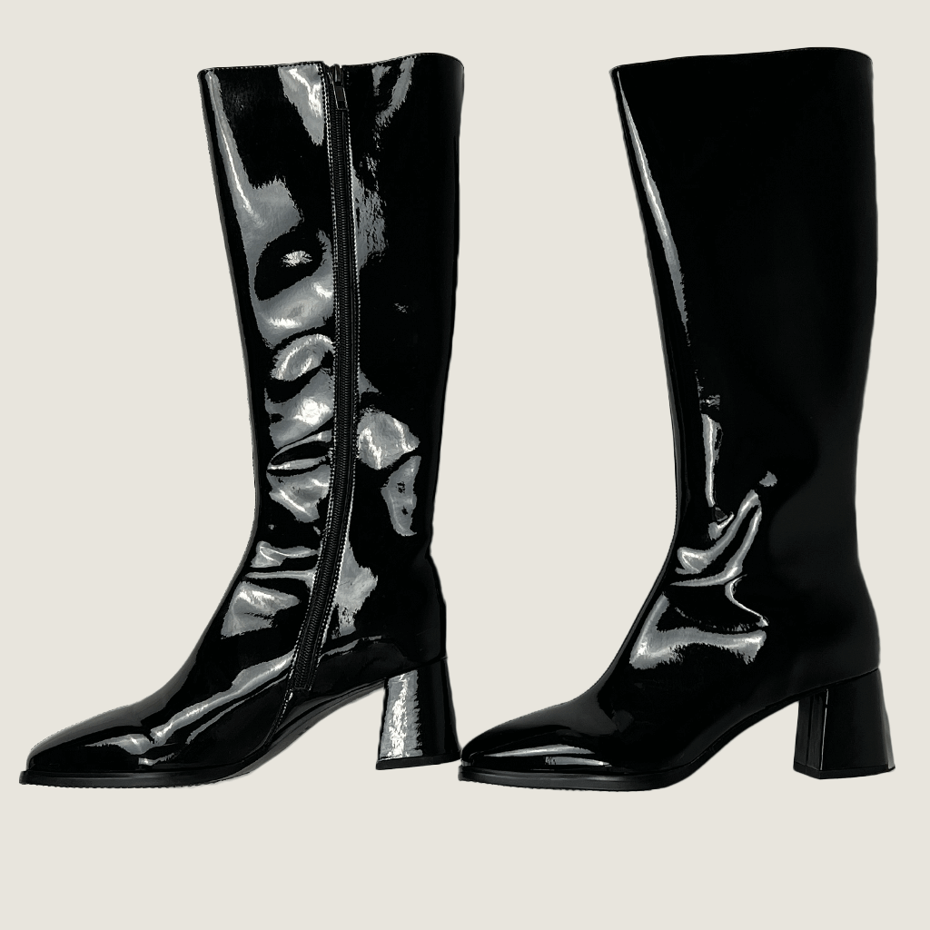 Tall patent hotsell leather boots