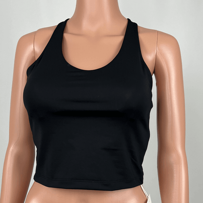 Jaggad Essential Long Line Black Tank Front