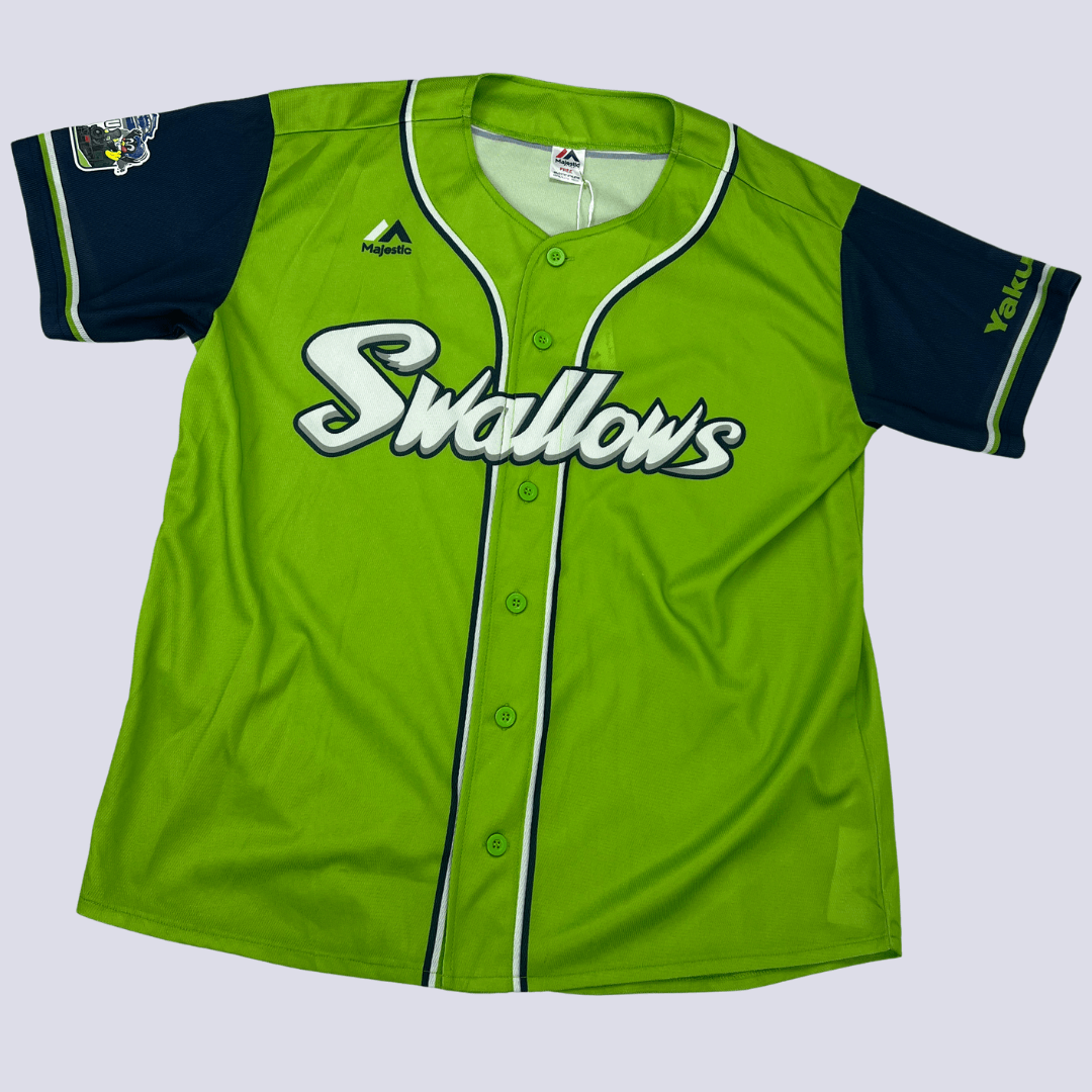 Front view of the Japanese baseball jersey-green Swallows