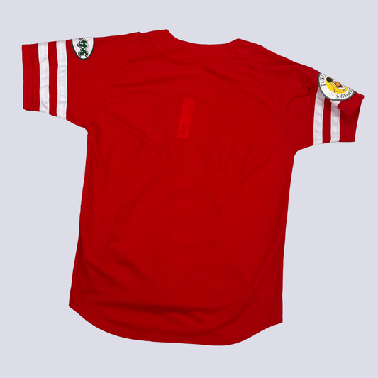 Back view of the Japanese Baseball jersey - Red Soft Bank Hawks